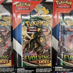 1x JIRACHI Pokemon Evolving Skies & Chilling Reign 2 Pack Blister W Pin SEALED - Image 1