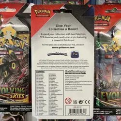 1x JIRACHI Pokemon Evolving Skies & Chilling Reign 2 Pack Blister W Pin SEALED - Image 3