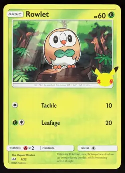 Rowlet 001/012 Holo Promo McDonald's Promos 2017 Pokemon Near Mint - Image 1