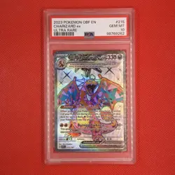 Pokemon TCG Charizard EX Obsidian Flames Ultra Rare Holo Card 215/197 PSA 10 - Image 1