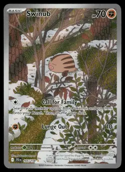 Pokemon Cards Swinub 165/159 Journey Together Illustration Rare NM *4 - Image 1