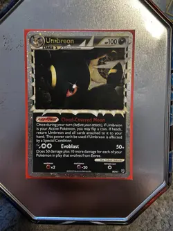 Pokemon Umbreon Undaunted Prime Holo Card 86/90 2010 Stage 1 100 HP Dark Type - Image 1