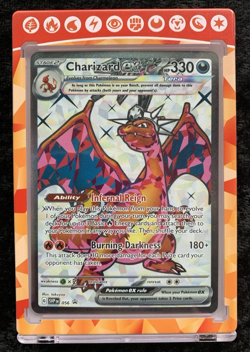 Charizard EX 056 Scarlet & Violet Promo Card Holo w/ magnetic card case & stand - Image 1