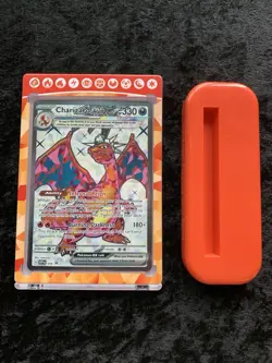 Charizard EX 056 Scarlet & Violet Promo Card Holo w/ magnetic card case & stand - Image 5