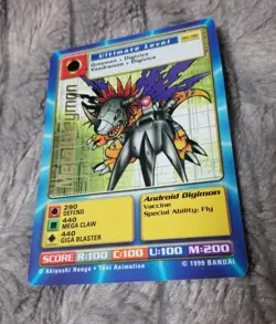 Digimon CCG MetalGreymon BO-80 Gold Lettering Vtg 1999 TCG Card - Image 3