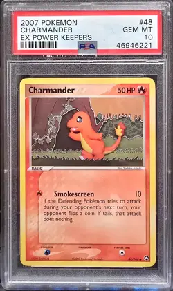 2007 Pokemon EX Power Keepers Charmander Rare PSA 10 #48 POP 22 Gem Mint - Image 1