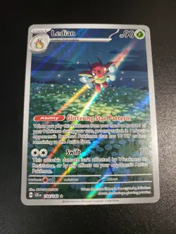 Ledian 144/142 NM Pokemon Stellar Crown Illustration Rare Holo TCG - Image 1