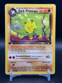 Dark Primeape 43/82 Uncommon Team Rocket Pokemon 1st Edition NM - Image 1