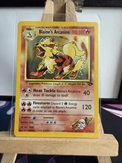 Pokemon TCG Blaine's Arcanine Holo Rare Card Gym Challenge 1/132 1999 Vintage LP - Image 5