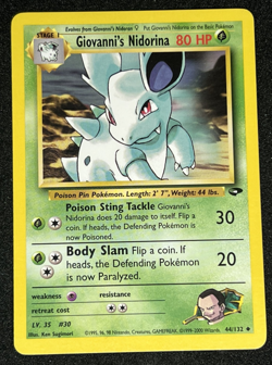 Giovanni's Nidorina 44/132 WOTC Gym Challenge Non-Holo Uncommon Pokemon Card LP - Image 1