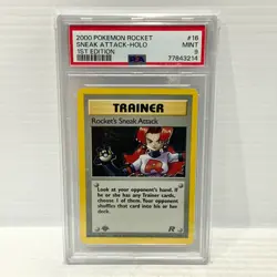 Rocket’s Sneak Attack Holo 16/82 1st Edition - PSA 9 - Graded Pokemon Card - Image 1