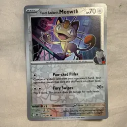 Pokemon TCG 2025 Team Rocket's Meowth Basic Holo Card 149/182 - Image 4