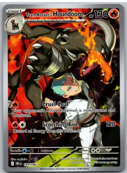 Team Rocket's Houndoom 191/182 Illustration Rare Destined Rivals Pokemon NM - Image 1