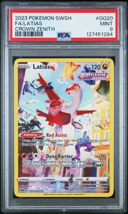2023 Pokemon Sword & Shield Crown Zenith Gallery LATIAS - Holo Rare #GG20 PSA 9 - Image 1
