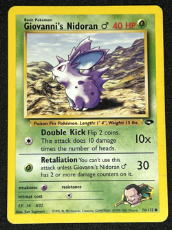 Giovanni's Nidoran 76/132 WOTC Gym Challenge Non-Holo Common Pokemon Card MP - Image 1