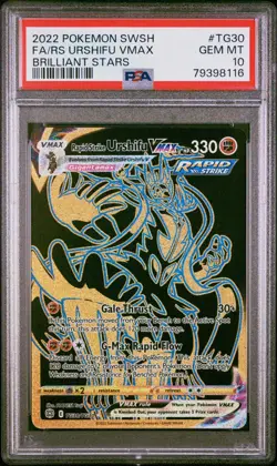 2022 Pokemon Sword & Shield Brilliant Stars RS Urshifu VMAX TG30 PSA 10 Gem Mint - Image 1