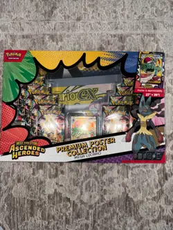 Pokemon Ascended Heroes Premium Poster Collection Mega Lucario EX SEALED - Image 1