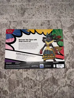 Pokemon Ascended Heroes Premium Poster Collection Mega Lucario EX SEALED - Image 2