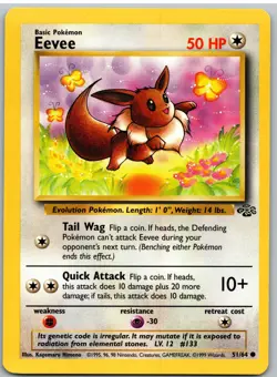 Eevee 51/64 Common Jungle Pokemon NM - Image 1