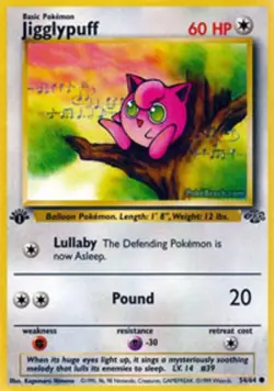 Lightly Played Jigglypuff - 54/64 - Common - 1st Edition Pokemon Jungle - Image 1