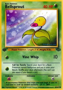 Moderately Played Bellsprout - 49/64 - Common - 1st Edition Pokemon Jungle - Image 1