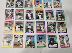1975 Topps Detroit Tigers Team Lot – 24 Cards – VG-EX – Set Break - Image 1