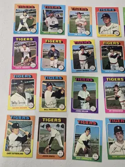1975 Topps Detroit Tigers Team Lot – 24 Cards – VG-EX – Set Break - Image 2