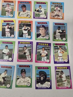 1975 Topps Detroit Tigers Team Lot – 24 Cards – VG-EX – Set Break - Image 3