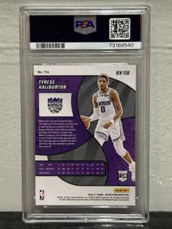 TYRESE HALIBURTON 2020 PANINI REVOLUTION #116 CHINESE NEW YEAR ROOKIE RC PSA 10 - Image 2
