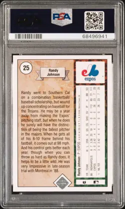 1989 UD STAR RC #25 RANDY JOHNSON ROOKIE RC PSA 9 AUTO 10 - Image 2