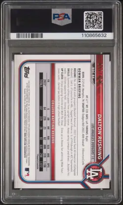 Dalton Rushing 2022 Bowman Chrome AUTO PSA 10 GEM /150 TRUE BLUE REFRACTOR #84 - Image 2
