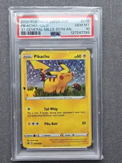 2020 Pokemon SWSH BSP General Mills 25th Promo PSA 10 Pikachu Holo #039 2021 - Image 1