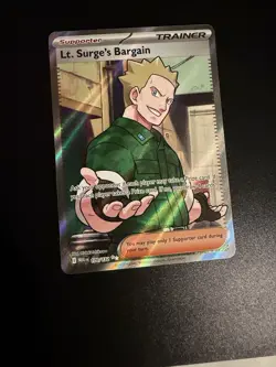 Pokemon TCG Lt. Surge's Bargain Mega Evolutions Secret Rare Card 170/132 - Image 1