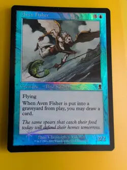 Aven Fisher. playset. 4 card bird soldier MTG Card. Odyssey.Old Border FOIL. - Image 3