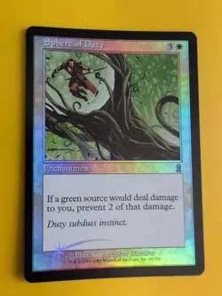 Sphere of Duty. Enchantment MTG Card. Odyssey.Old Border FOIL. - Image 2