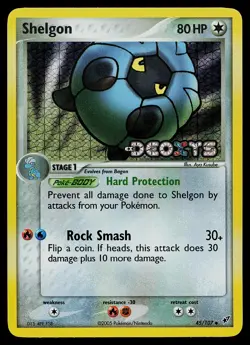 Pokemon Card - Shelgon Deoxys 45/107 Reverse Holo Stamped - Image 1