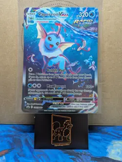 JUMBO Vaporeon Vmax SWSH182 Black Star Promo Card - Image 1