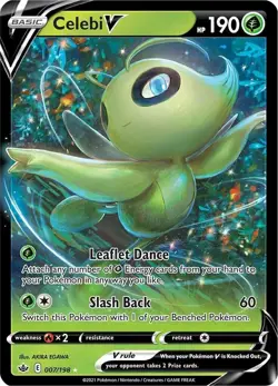 Pokemon TCG Celebi V 007/198 Chilling Reign Half Art Ultra Rare Card - Image 1