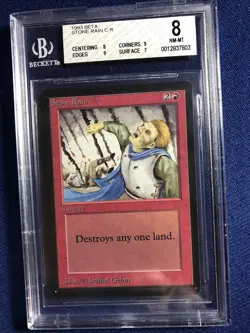 MTG BETA Stone Rain C R BGS 8 NM-MT (Mint corners, edges) 1993 - Image 1