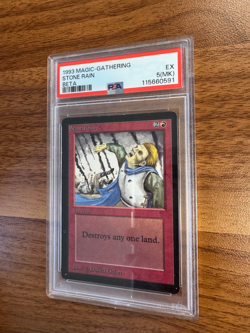 1993 Magic The Gathering PSA 5 (MK) Stone Rain, Beta PSA 5 (MK) - Image 1