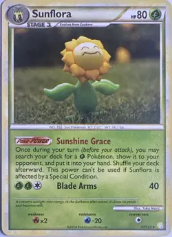 Sunflora 31/123 Rare HeartGold & SoulSilver Pokemon Lightly Played - Image 1