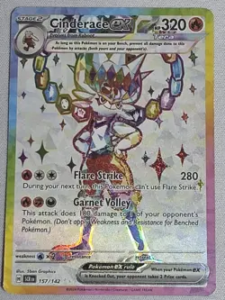 Cinderace ex 157/142 Sv07: Stellar Crown Holo Pokemon TCG - Image 1
