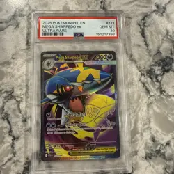 2025 POKEMON PFL EN-PHANTASMAL FLAMES ULTRA RARE #113 MEGA SHARPEDO EX PSA 10 - Image 3
