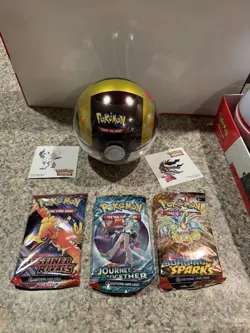 Pokeball Poke Ball Tin (E25) - SEALED - Pokemon TCG 3 booster packs inside! - Image 1