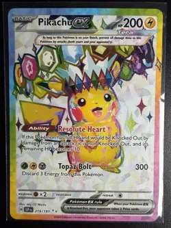 Pokemon 2024 SV Surging Sparks SSP en Pikachu EX #219/191 - Image 1