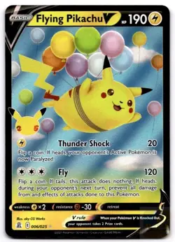 Flying Pikachu V 006/025 Holo V Rare Celebrations Pokemon Holo Near Mint - Image 1