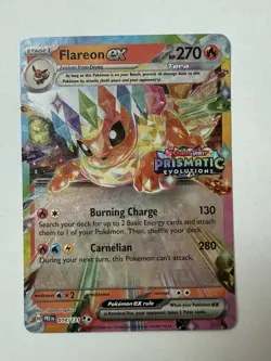 Pokemon Flareon ex 014/131 Double Rare Holo Stamped Prismatic Evolutions NM - Image 1