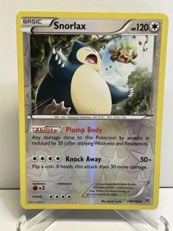 2015 SNORLAX Breakthrough Set REVERSE HOLO Foil XY Series⭐118/162😱NM🔥 - Image 1