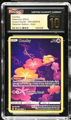 2023 POKEMON SWORD & SHIELD CROWN ZENITH #GG14 COMFEY CGC 10 PRISTINE - Image 1