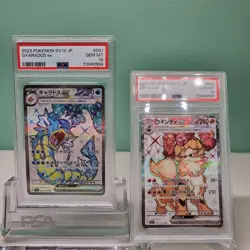 PSA 10 2023 Gyarados EX 091/078 & Arcanine EX 092/078 Pokemon SV Card Graded GEM - Image 1